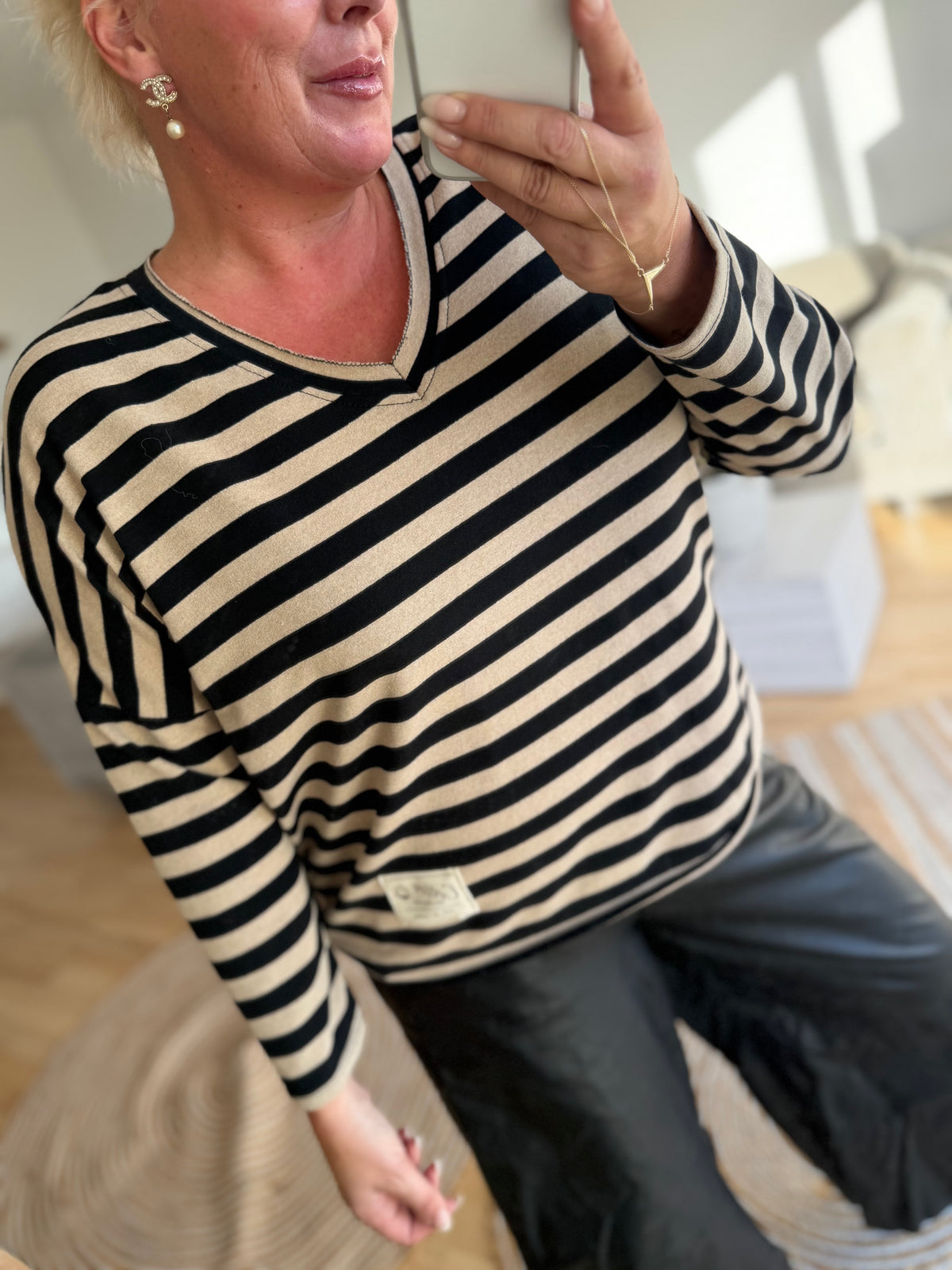 CABANA Living 3497 Garda blouse stripe beige/black