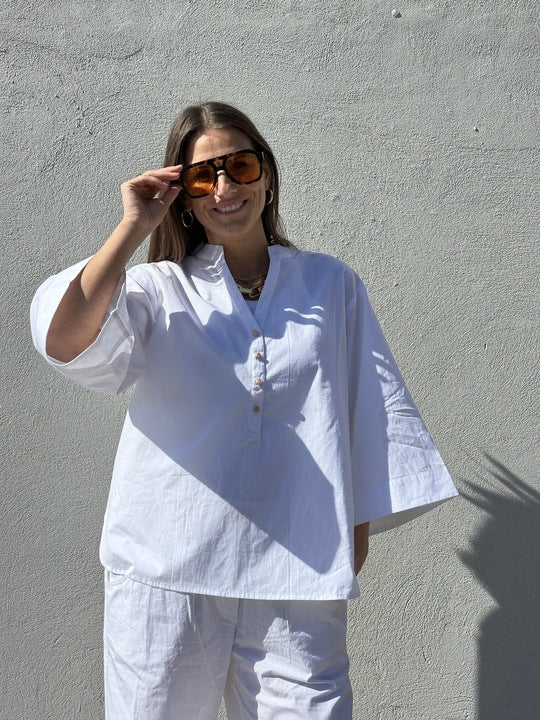 Gaspar 2601346 Mumbai blouse poplin white