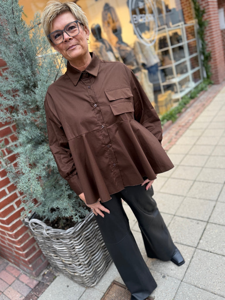 Boho Love B1289 skjorte pocket brown