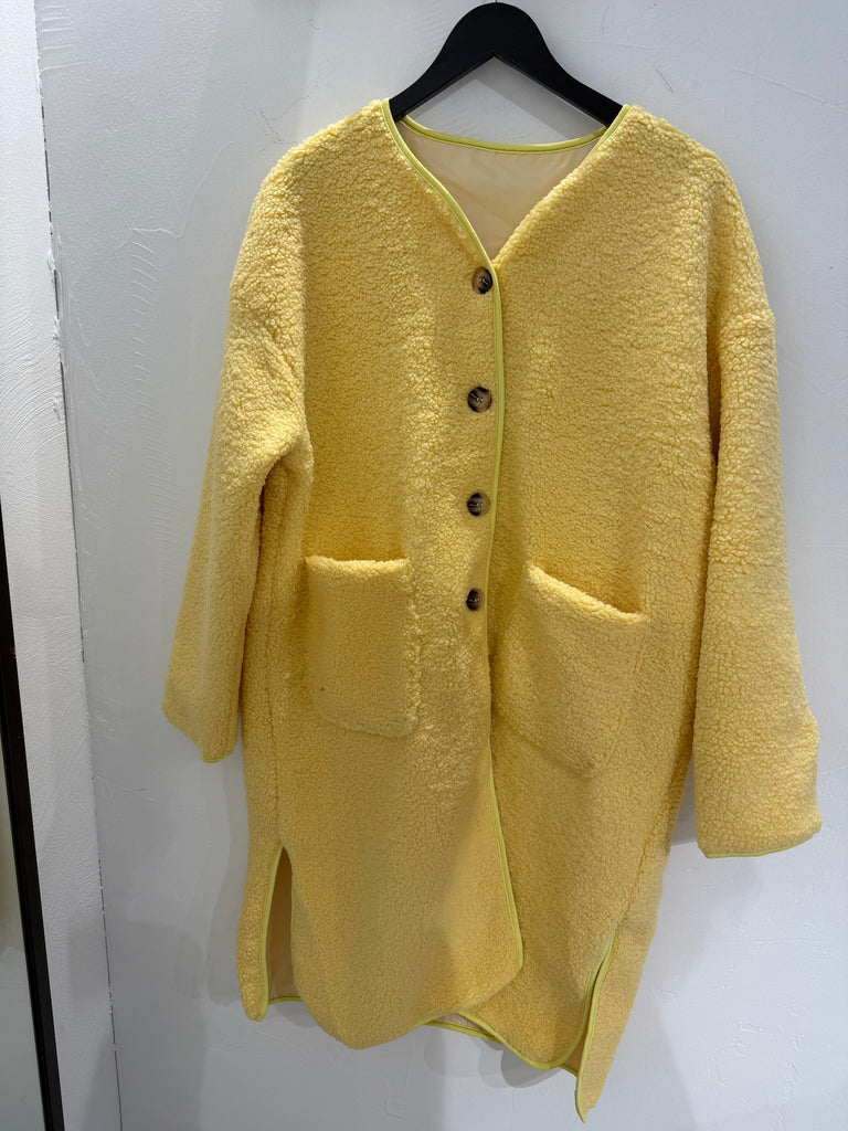 Boho Love B1316 Teddy long jacket yellow