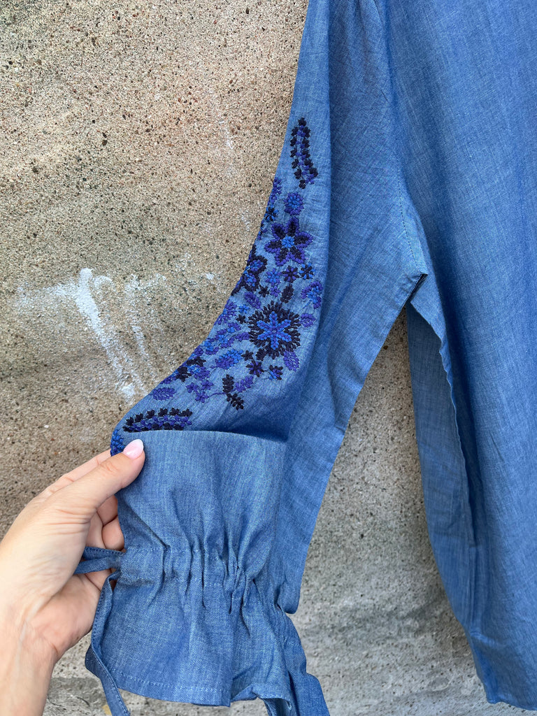 WAUW 10104 Chambray Wilma tunic blue