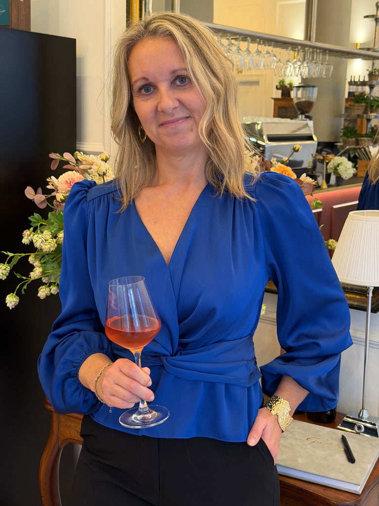 Liberte 22120 Tiki LS twist blouse eletric blue