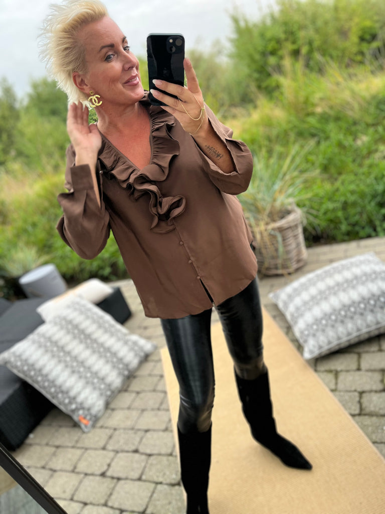 By Engbork Agnete skjorte frill brown