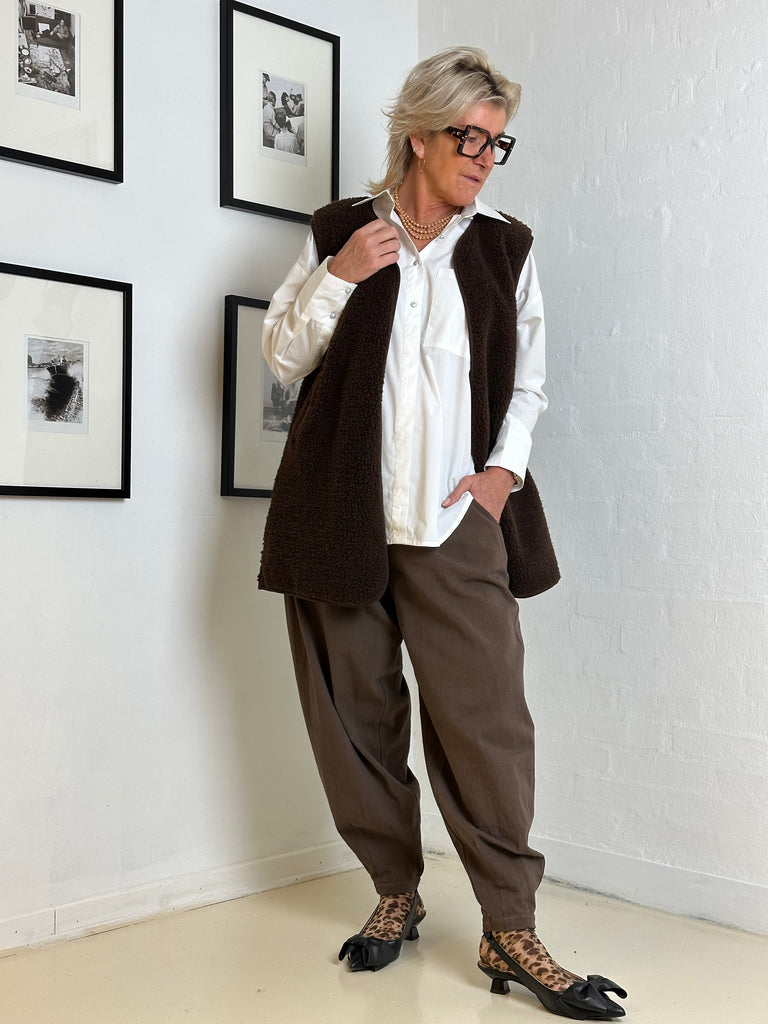 Gaspar 2510336 Duffy LONG waistcoat brown