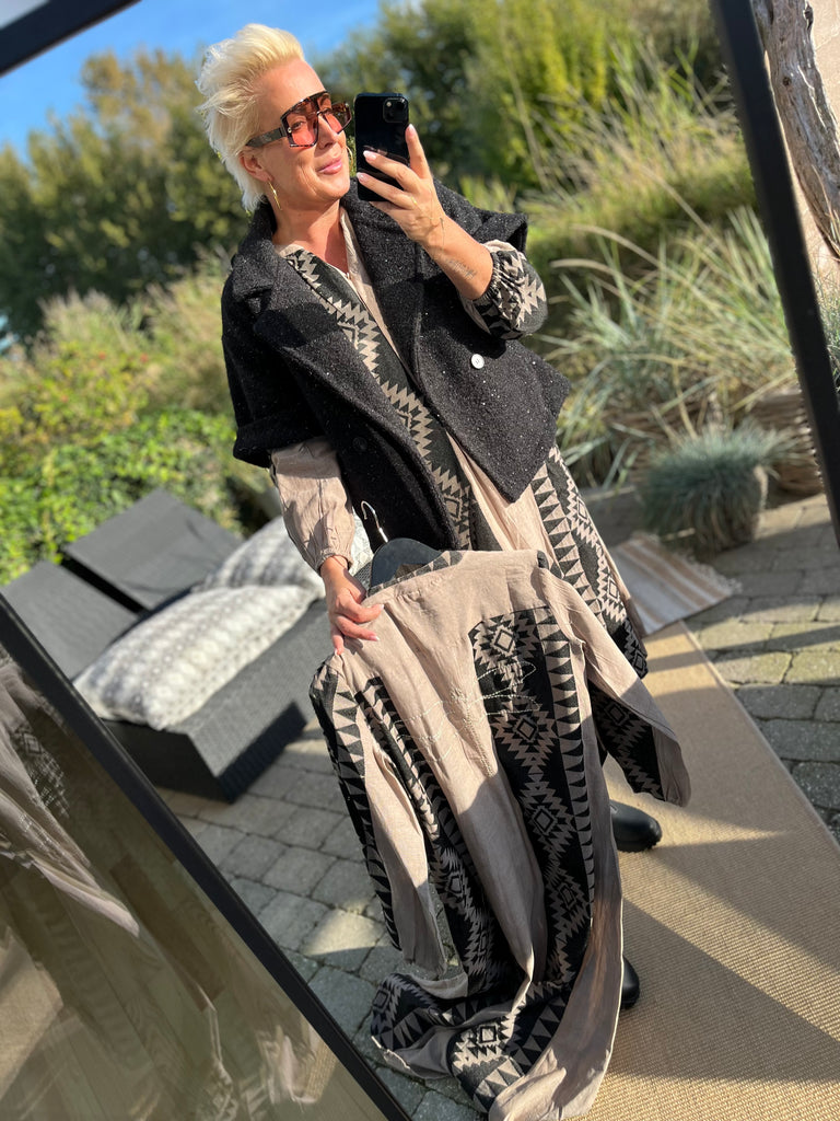 Gaspar 2507700 Luna jacquard kjole dark