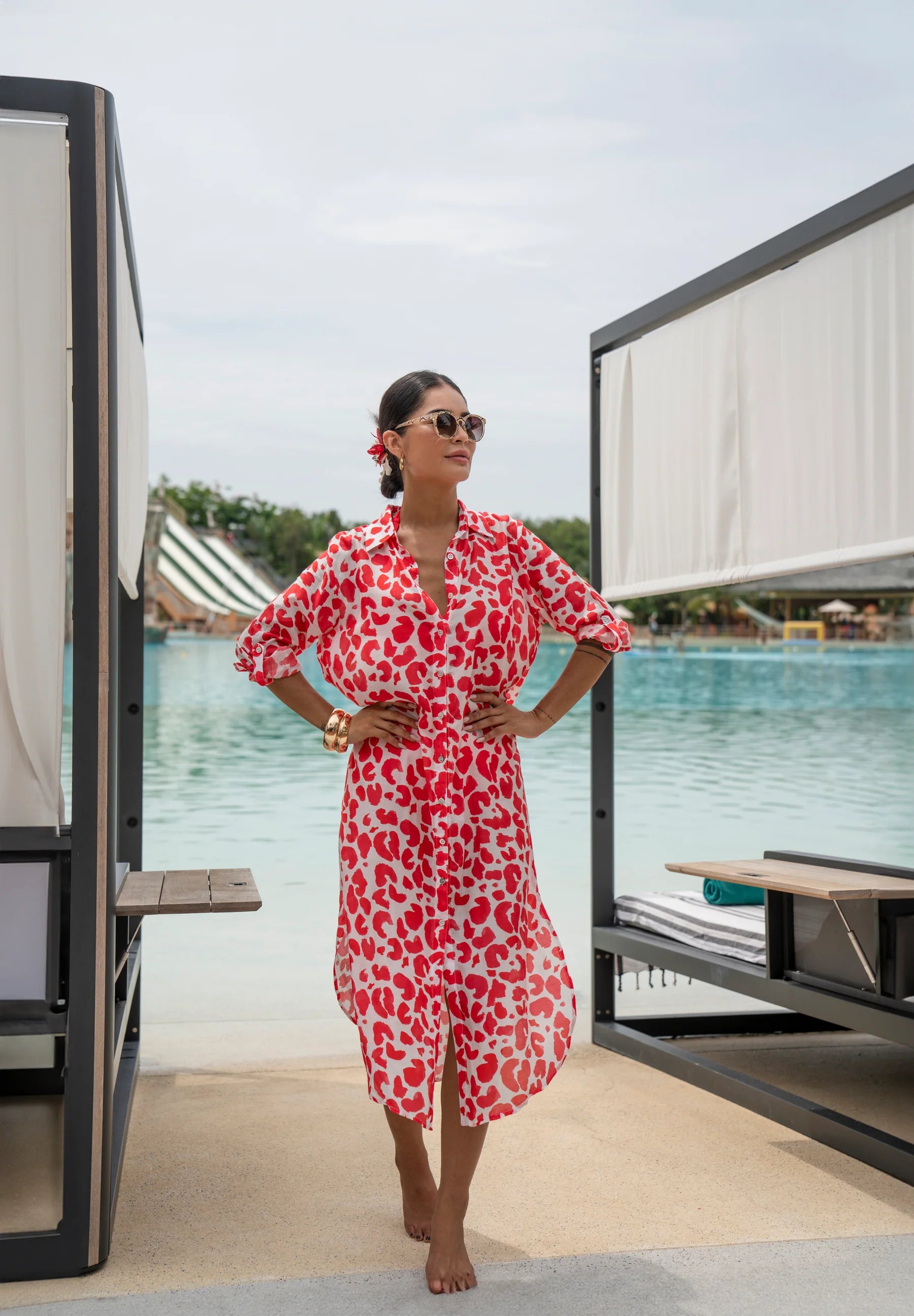 Kaanda Resort Kaftan red leo