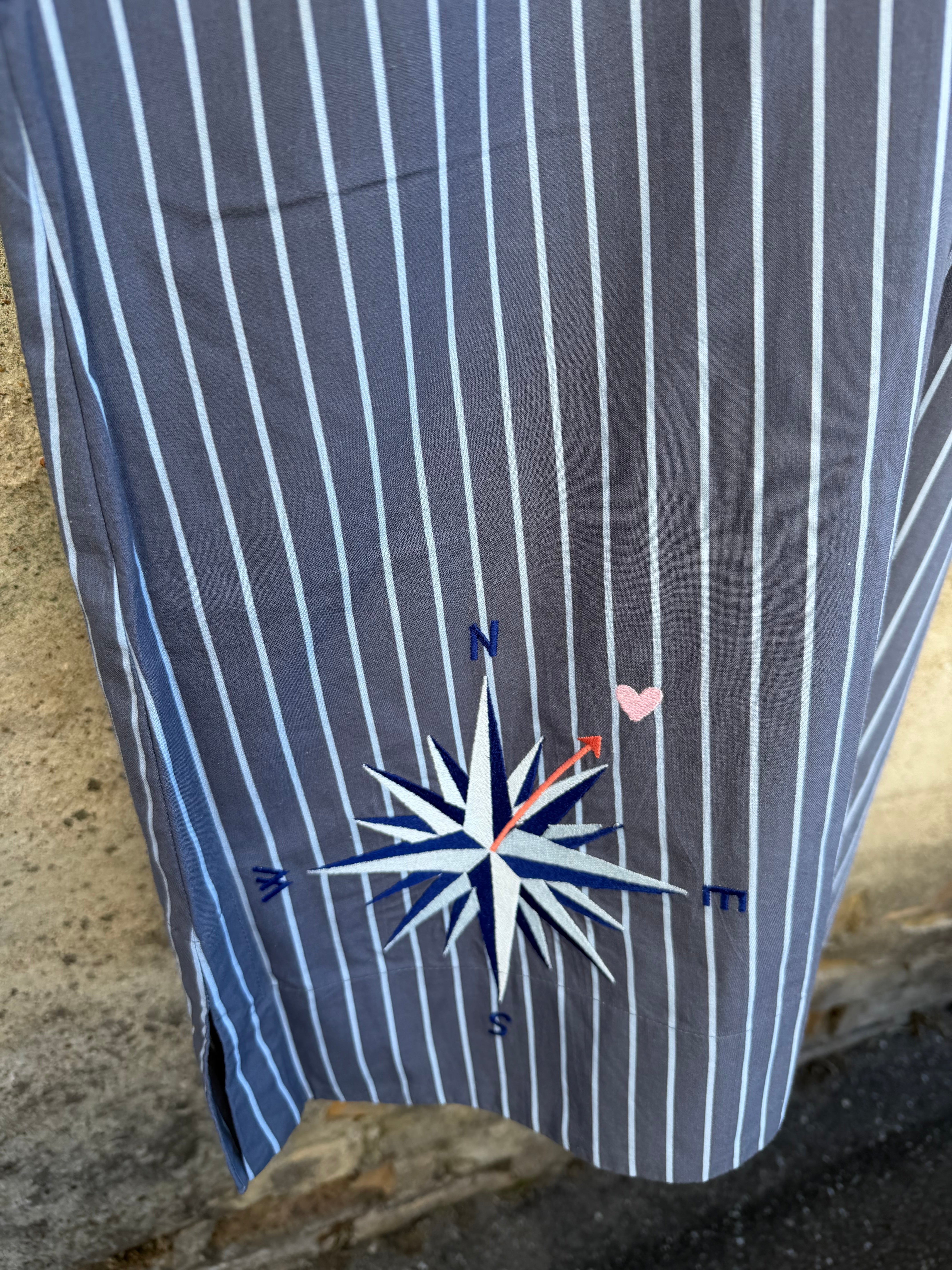 WAUW Ulrikke long dress stripe light blue