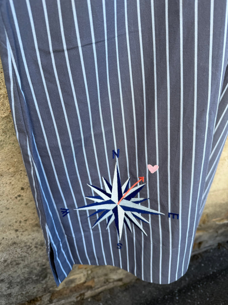 WAUW Ulrikke long dress stripe light blue