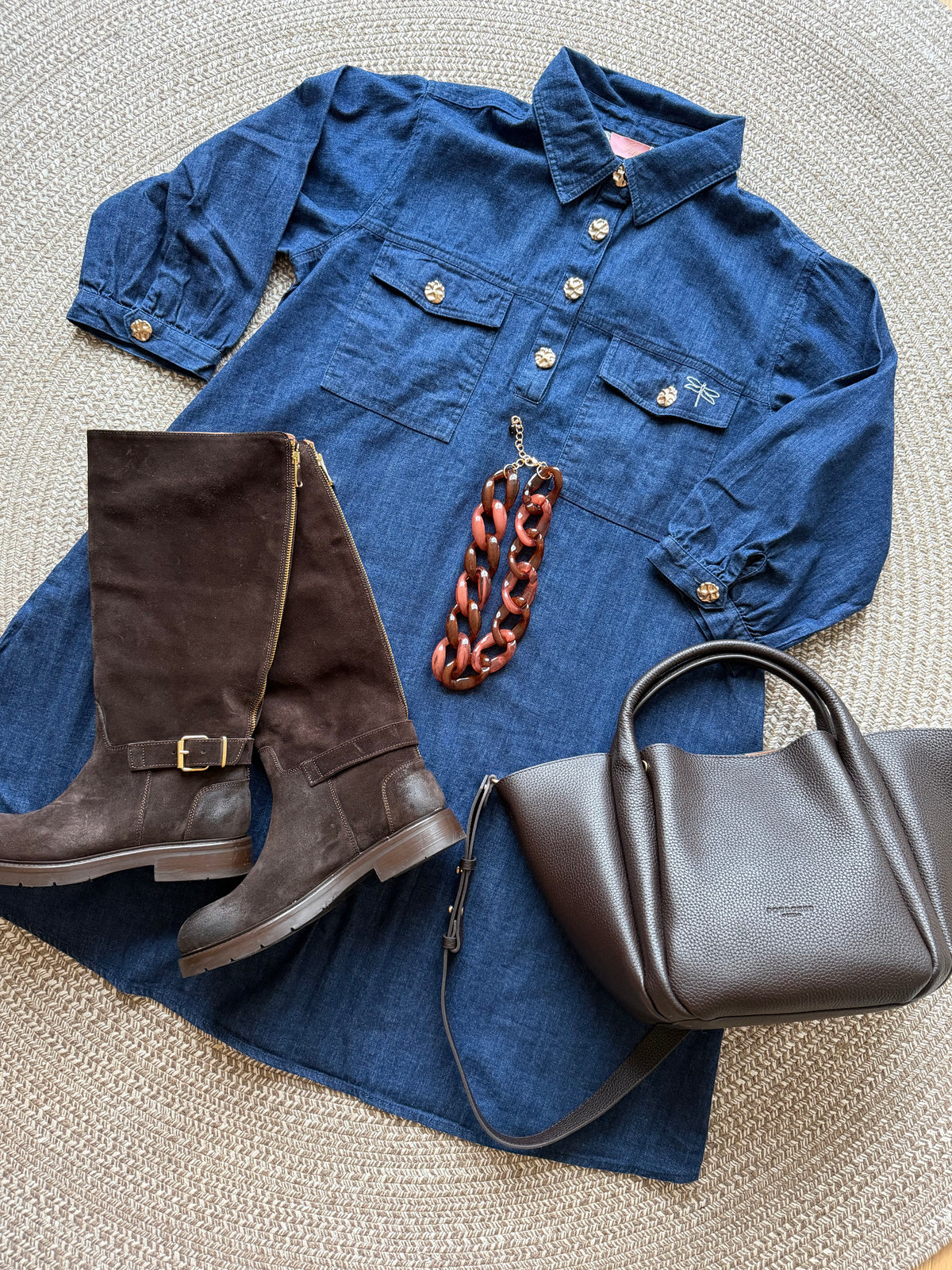 Gaspar 2607712 Nice Denim dress blue