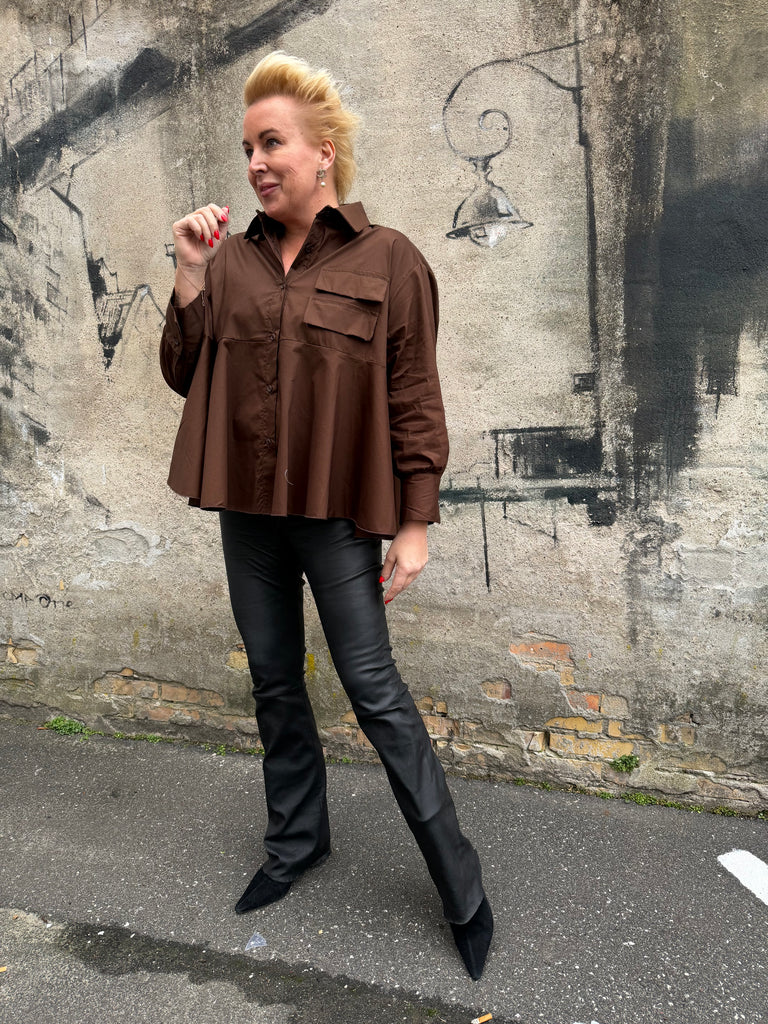 Boho Love B1289 skjorte pocket brown