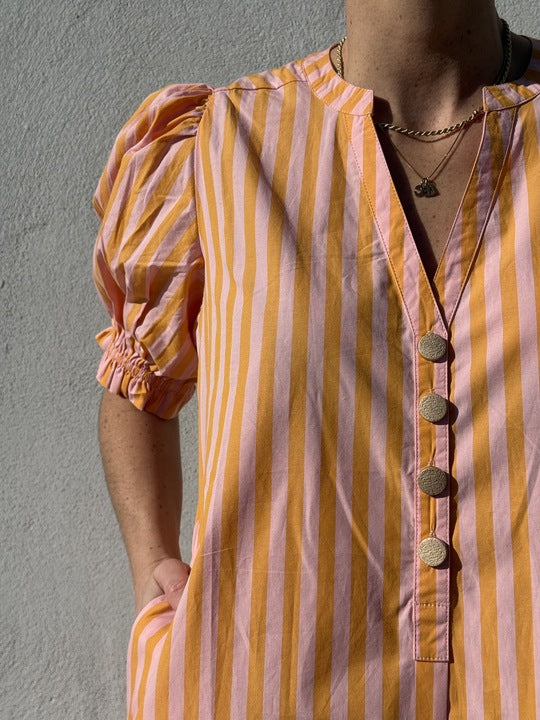 Gaspar 2601727 Tunø dress stripe orange