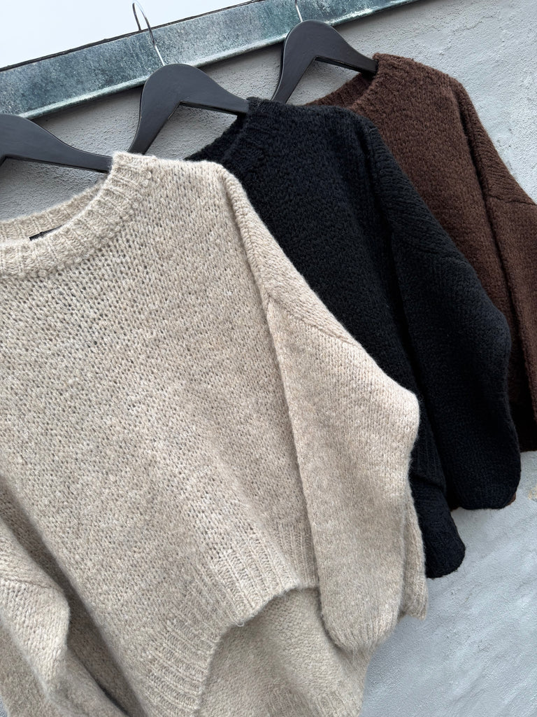 Qnuz 9199 knit blouse choco