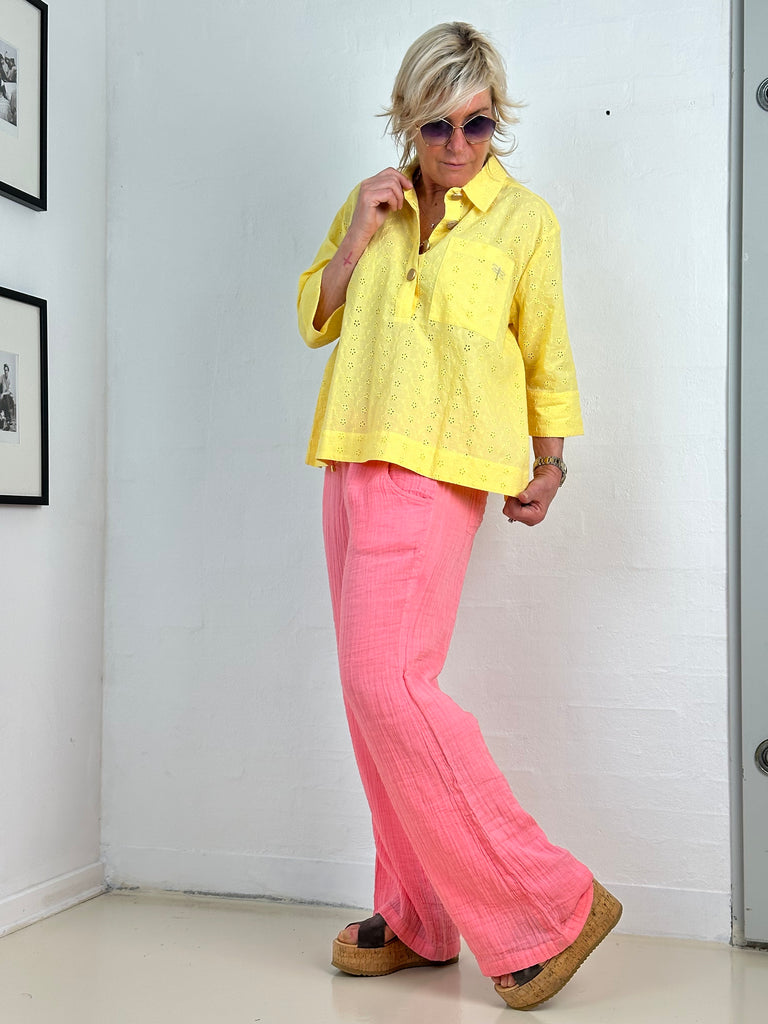 Gaspar 2601337 Porto broderi anglaise yellow