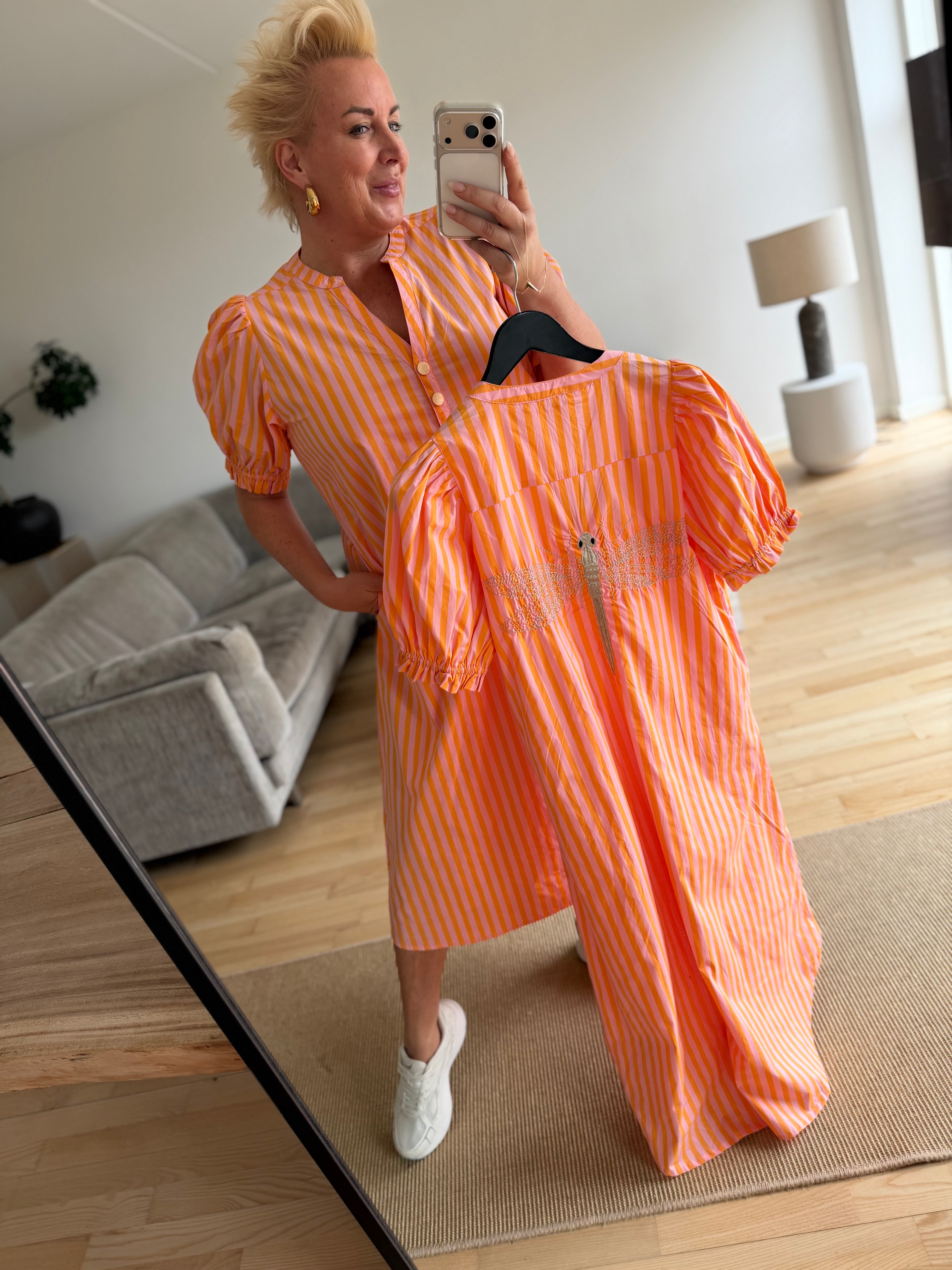 Gaspar 2601727 Tunø dress stripe orange