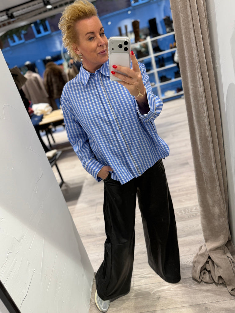 Love & Divine love1441 shirt blue stripes