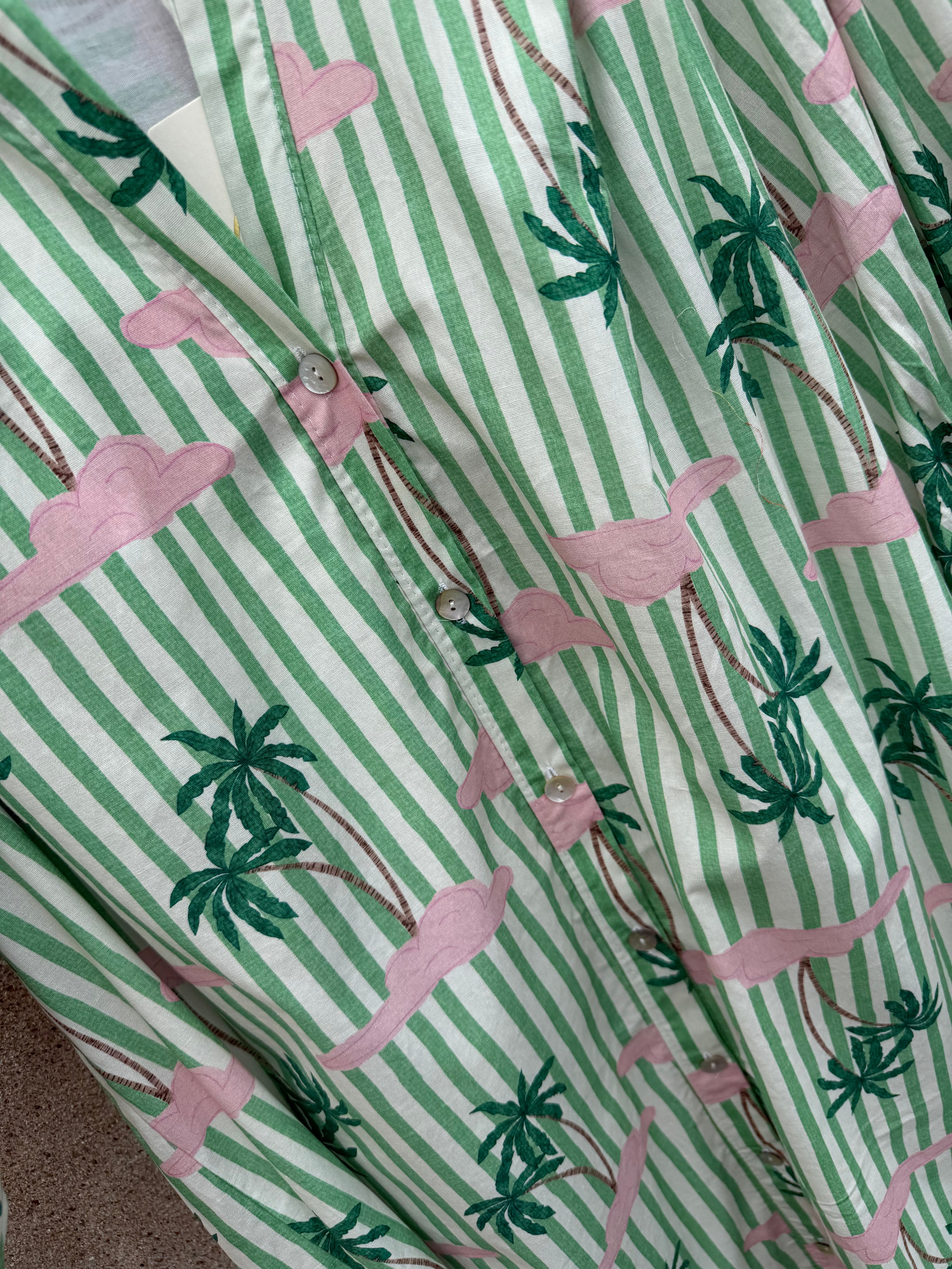 Palm Island dress stripe mint