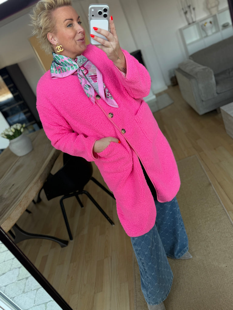 Boho Love B1316 Teddy long jacket pink