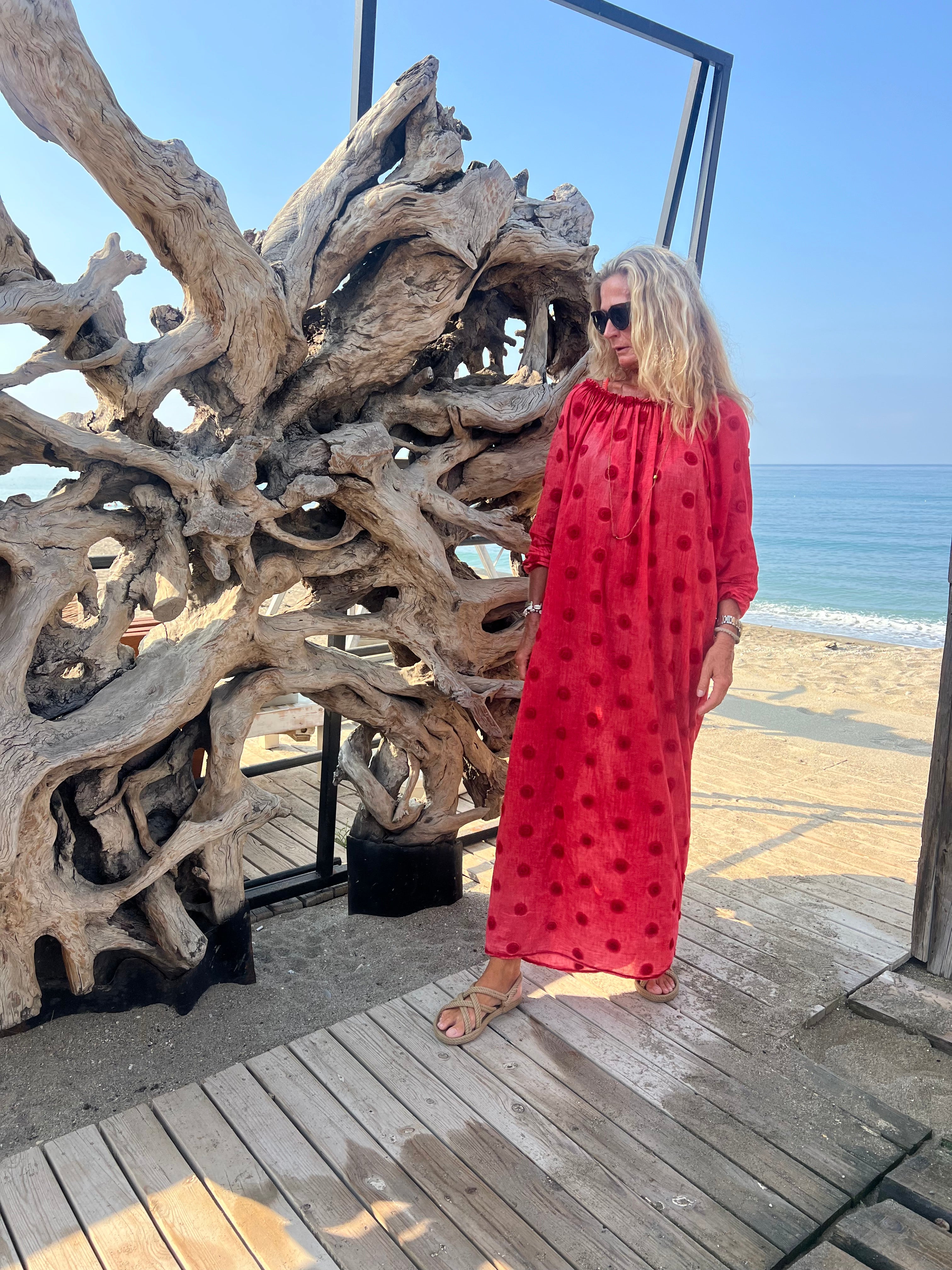 CABANA Living 3808-01 Dot dress red