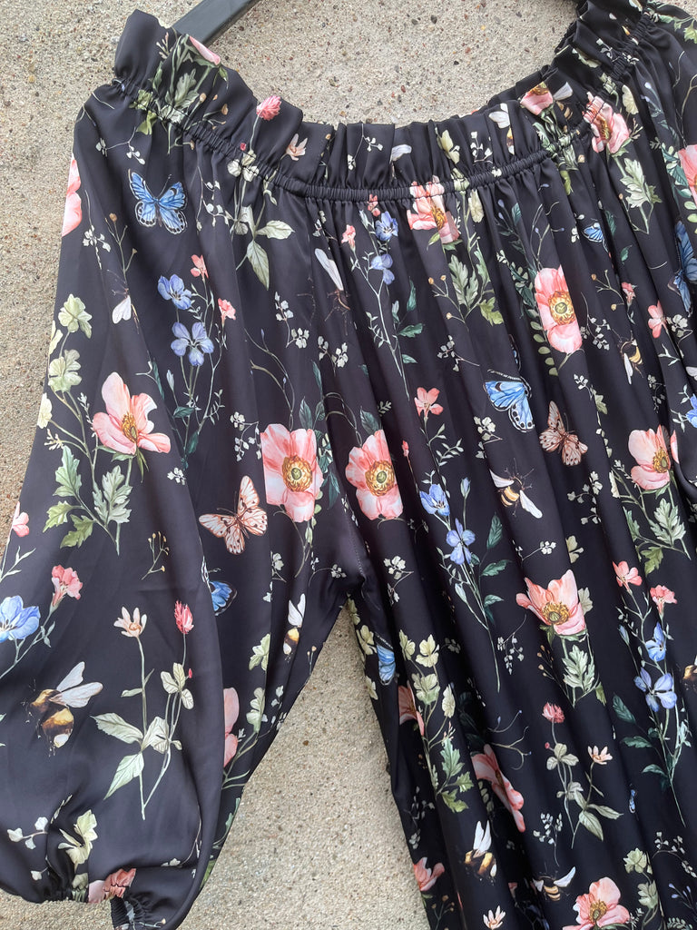 Design By Laerke Elisabeth long dress flower black