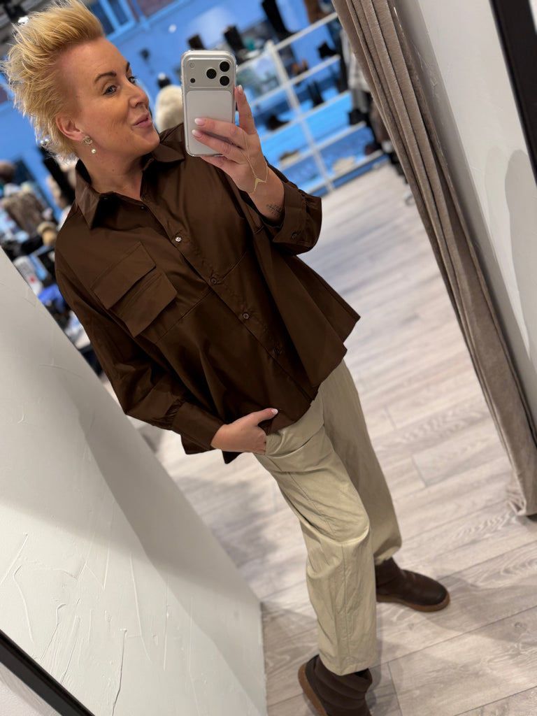 Boho Love B1289 skjorte pocket brown