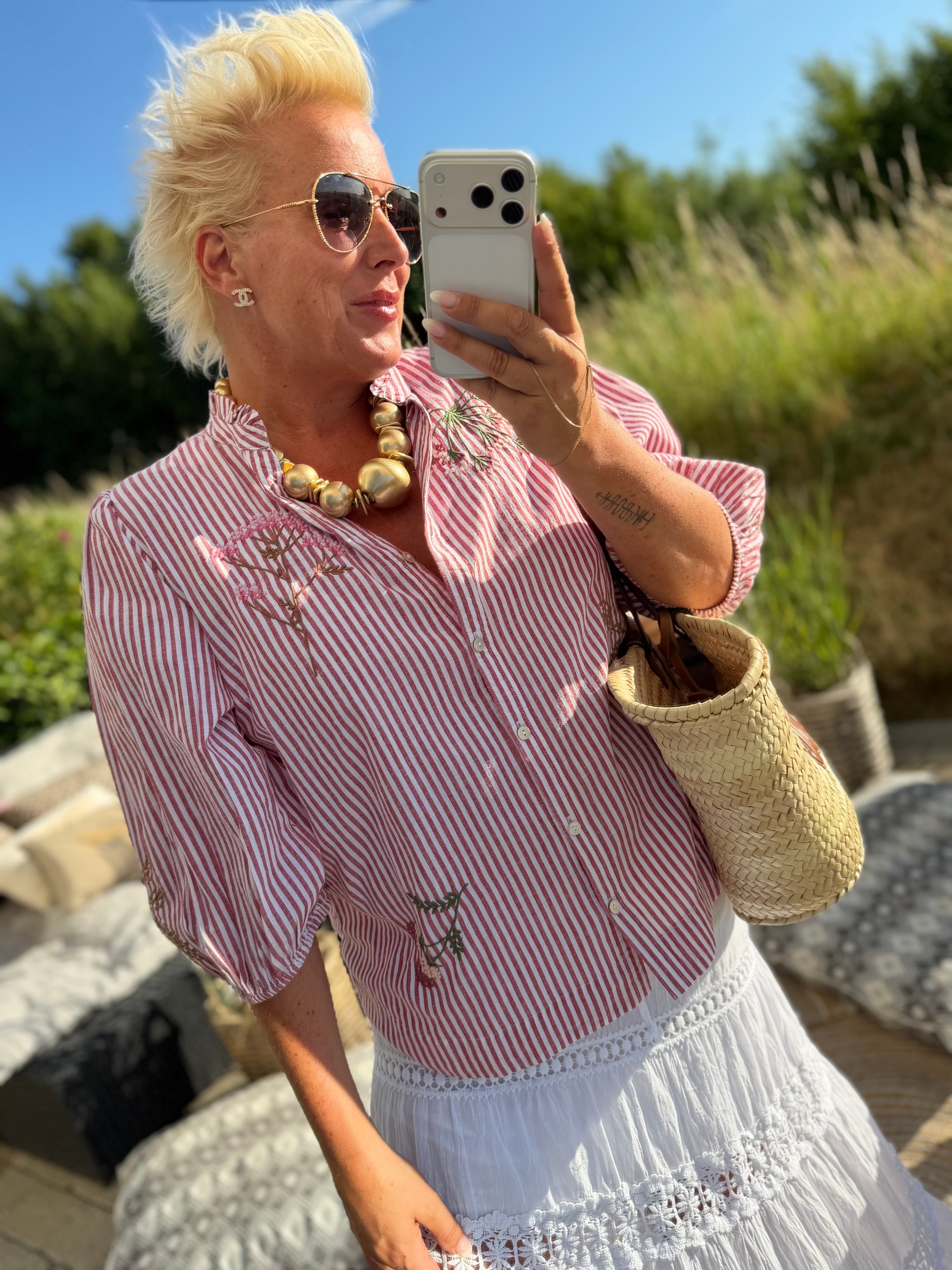 Love & Divine love1532-1 shirt stripe red