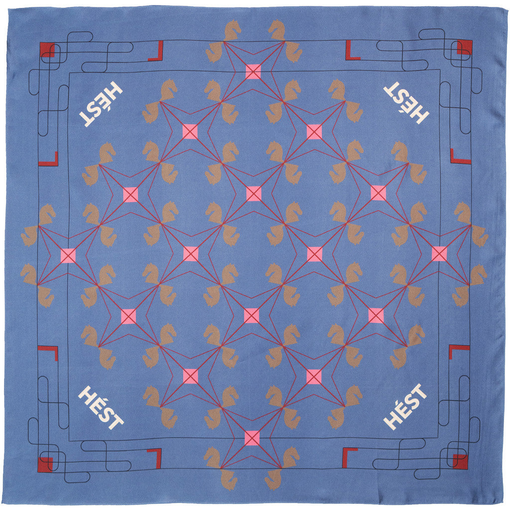HÈST 2530330262 Eliza Silk scarf small blue