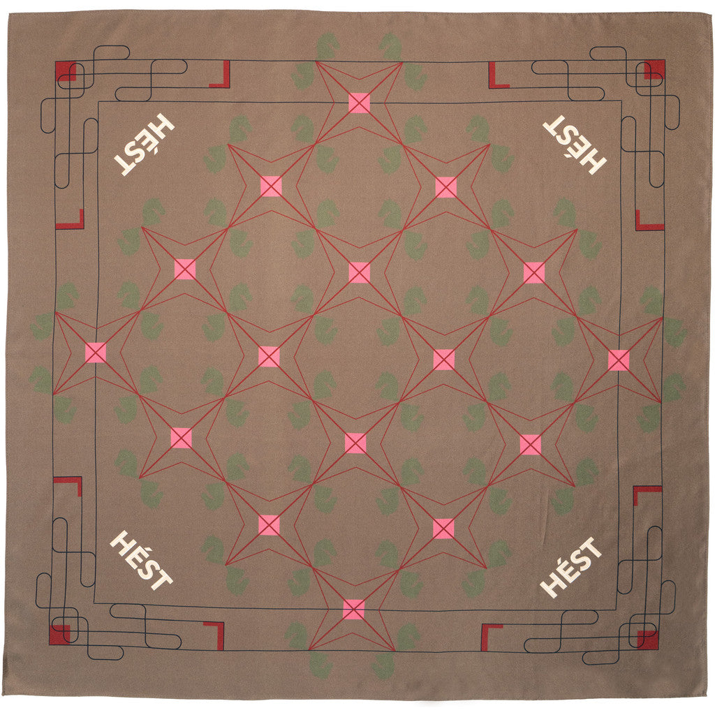HÈST 2530330262 Eliza Silk scarf small dark eath