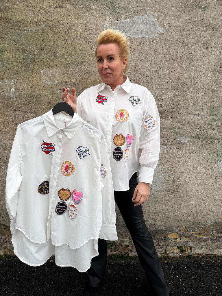 By Engbork Boss Babe skjorte white