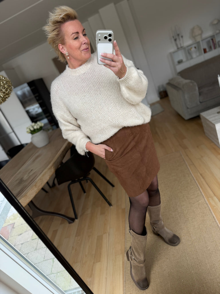 Depeche 51390 Lorina skirt suede wood