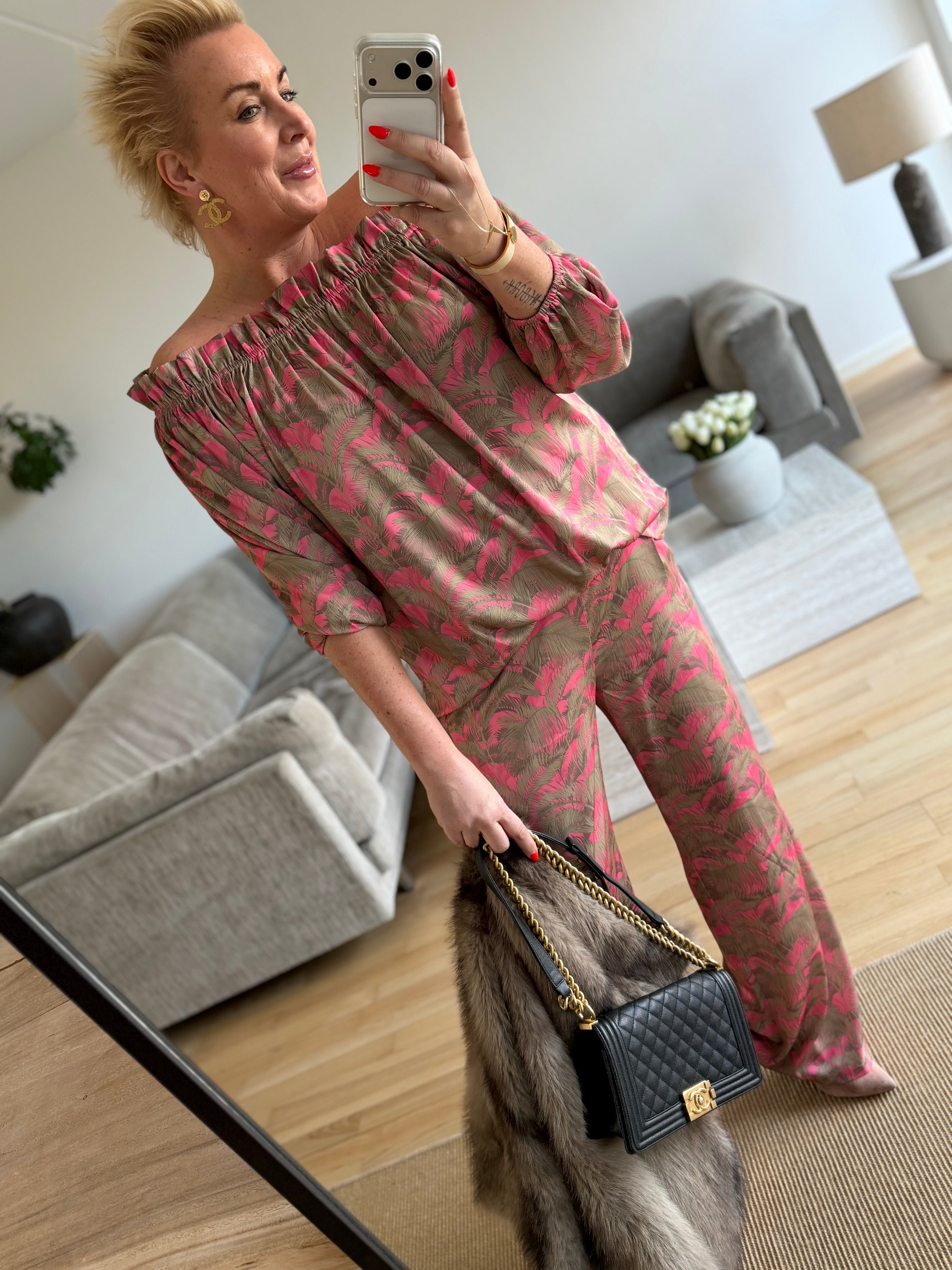 Design By Laerke Elisabeth bluse pink palm