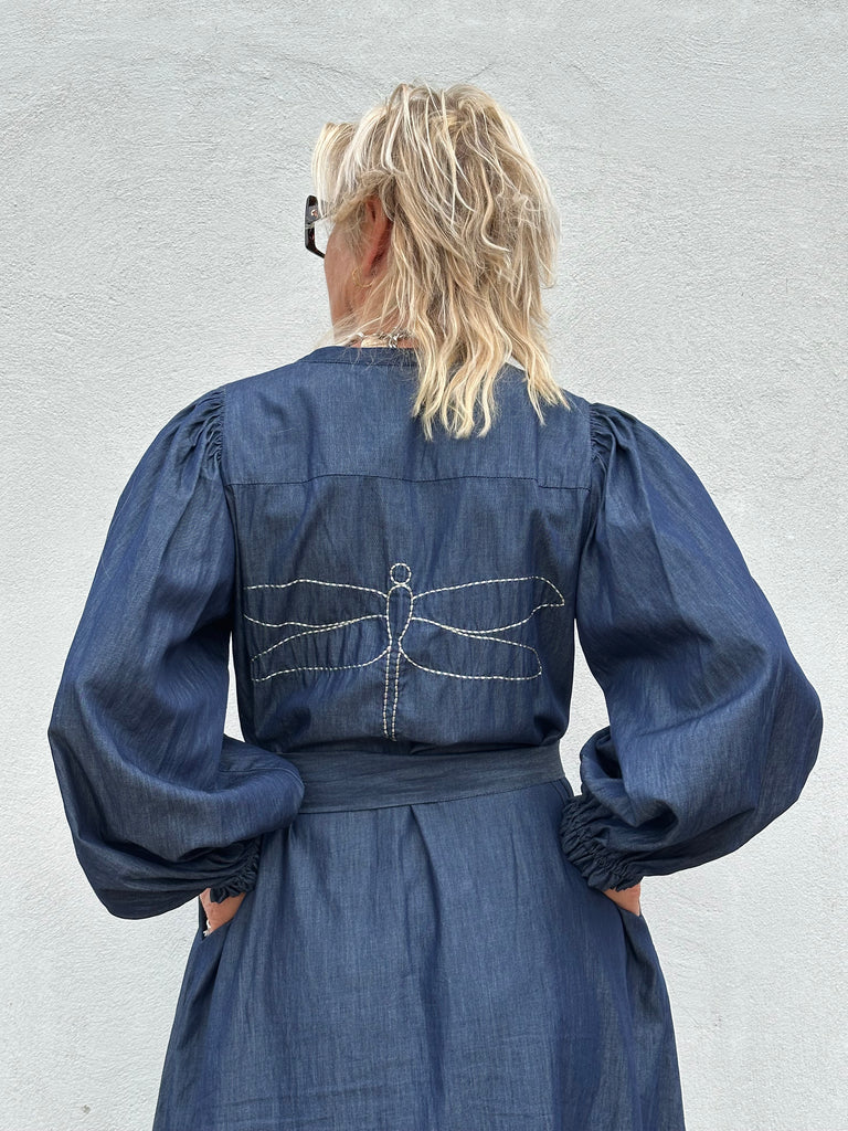 Gaspar 2507724 Tunø kjole LS denim blue