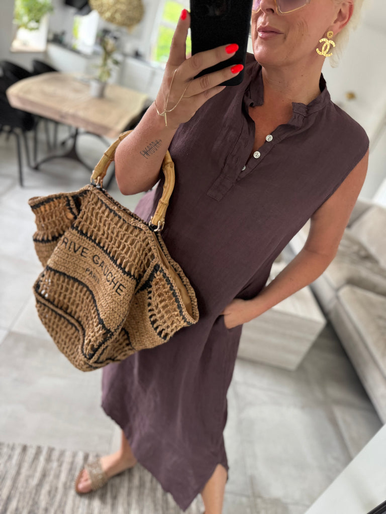 Boho Love B1008 Abida kjole hør aubergine