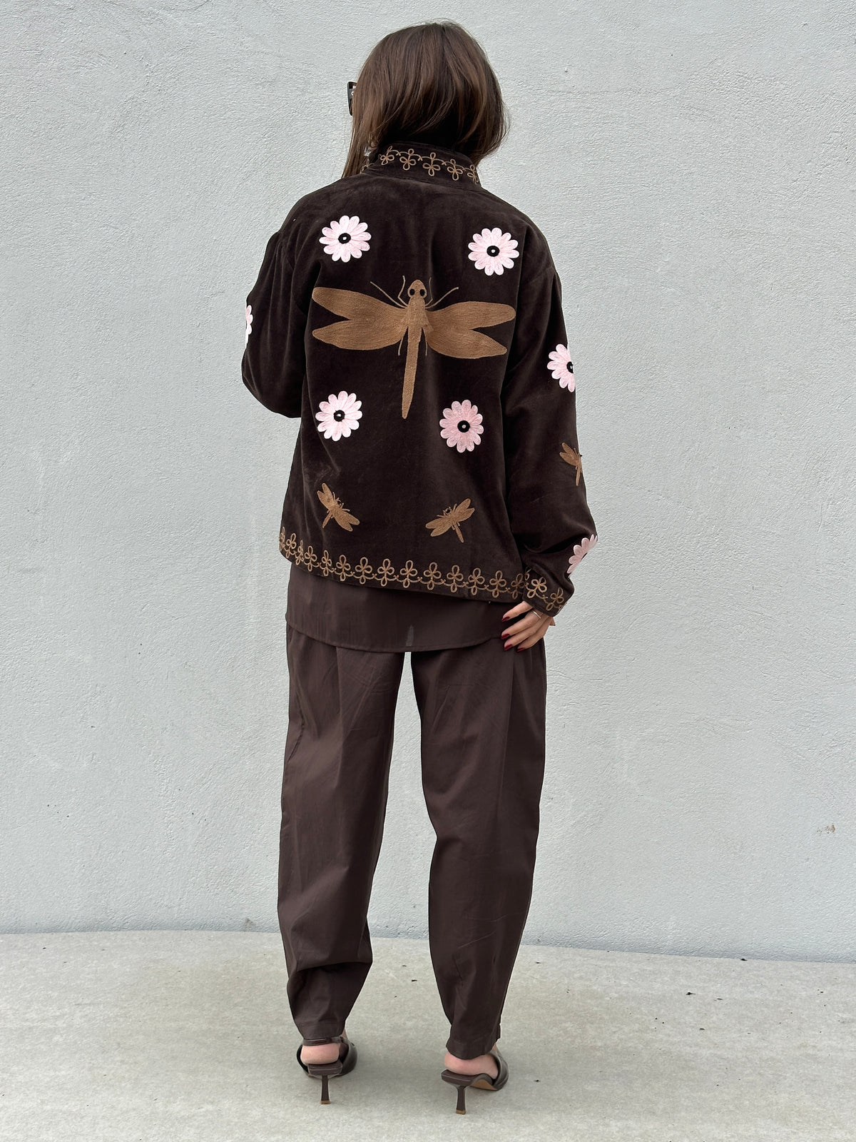 Gaspar 2607505 Utah short velvet jacket chocolate