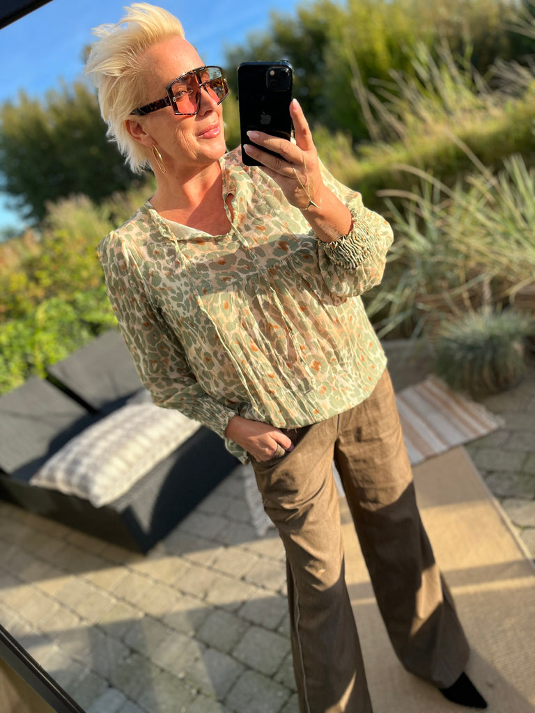 Boho Love Parga bluse leo green