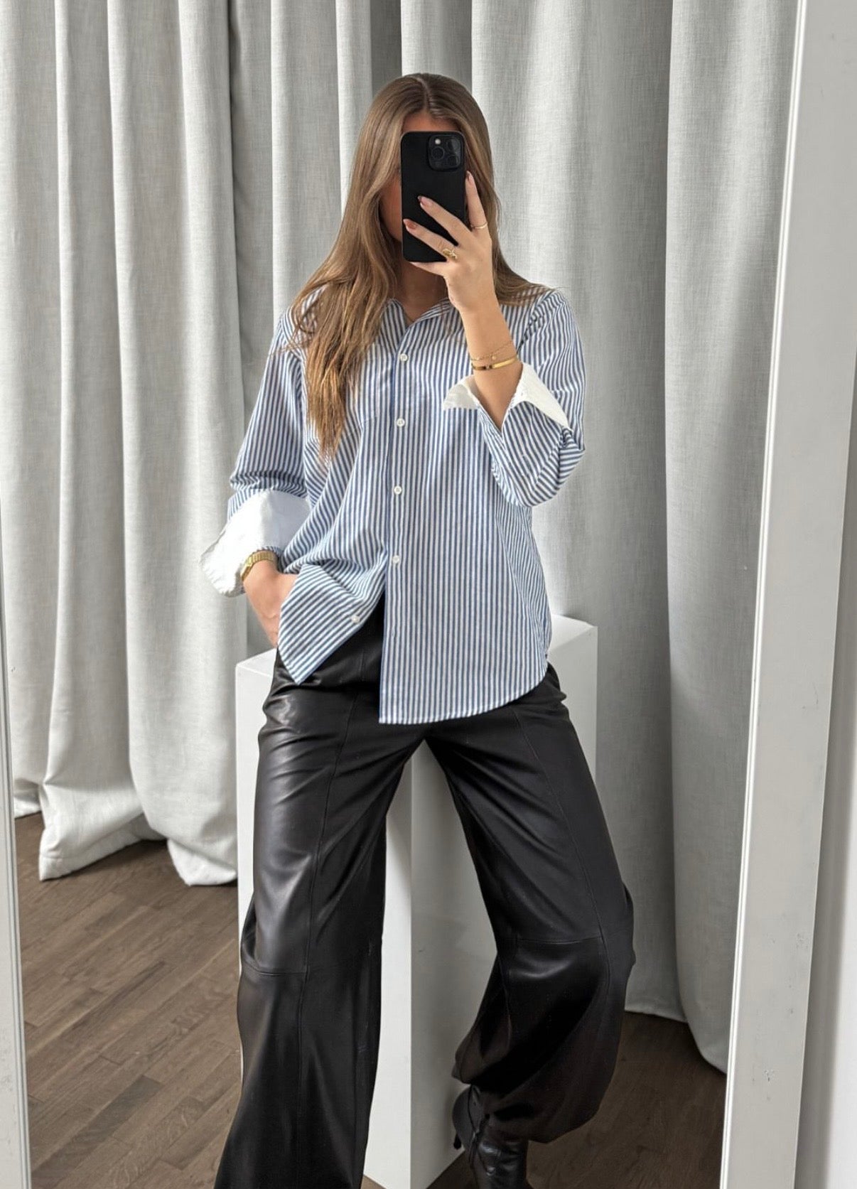 Depeche 100416 Karen shirt stripe blue