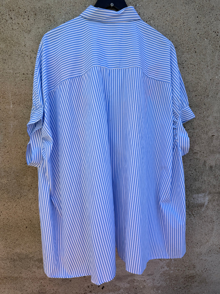 Maui striped shirt palm blue