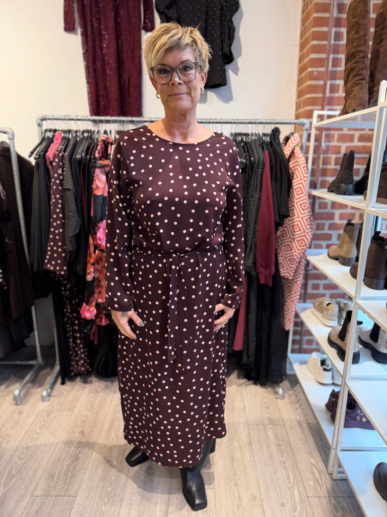Love & Divine love1421 dot dress bordeaux