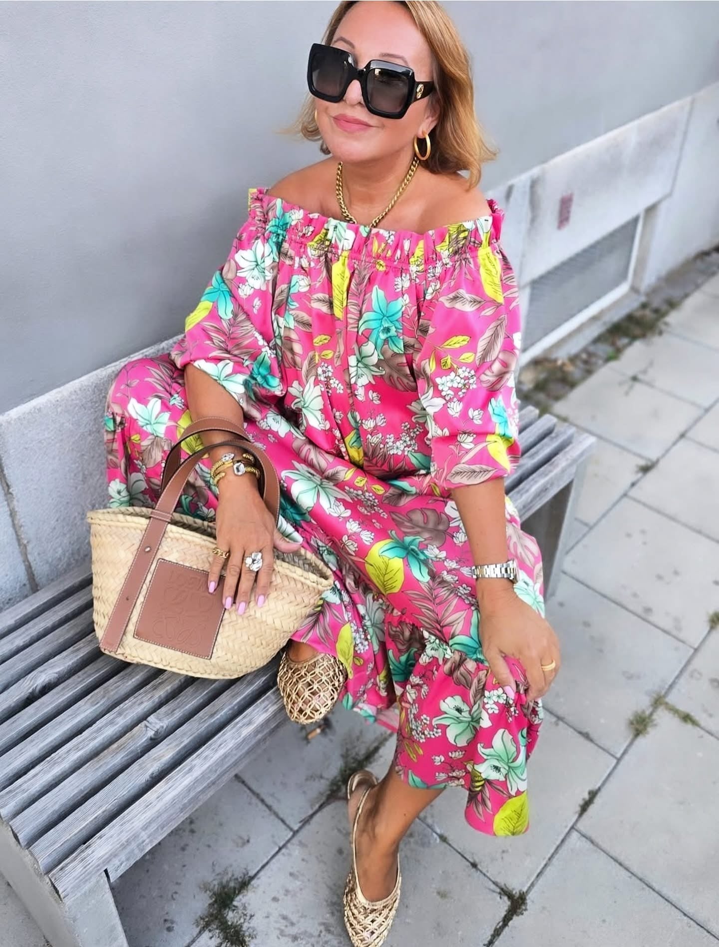 Design By Laerke Elisabeth long dress summer pink