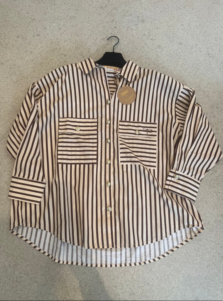 Gaspar 2601724 Sevilla shirt stripe brown