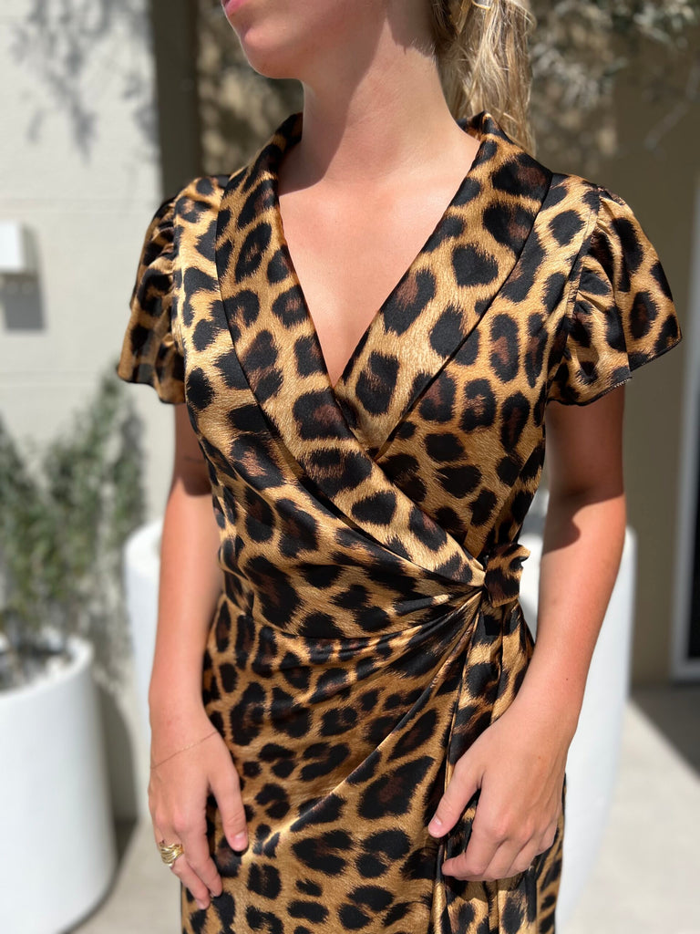 Design By Laerke Wrap long dress leo