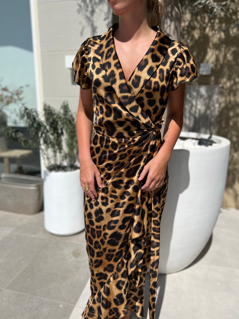 Design By Laerke Wrap long dress leo