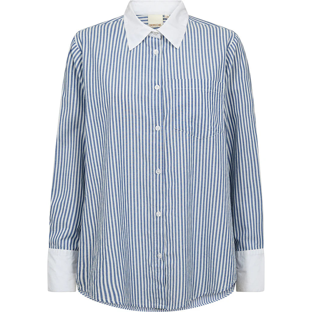 Depeche 100416 Karen shirt stripe blue