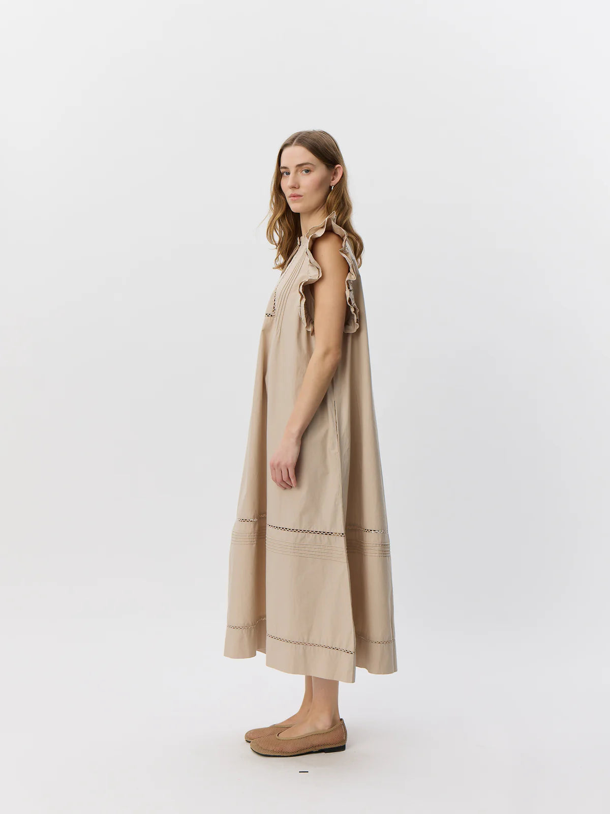 Sofie Schnoor S262147 Otania frill cotton dress gray