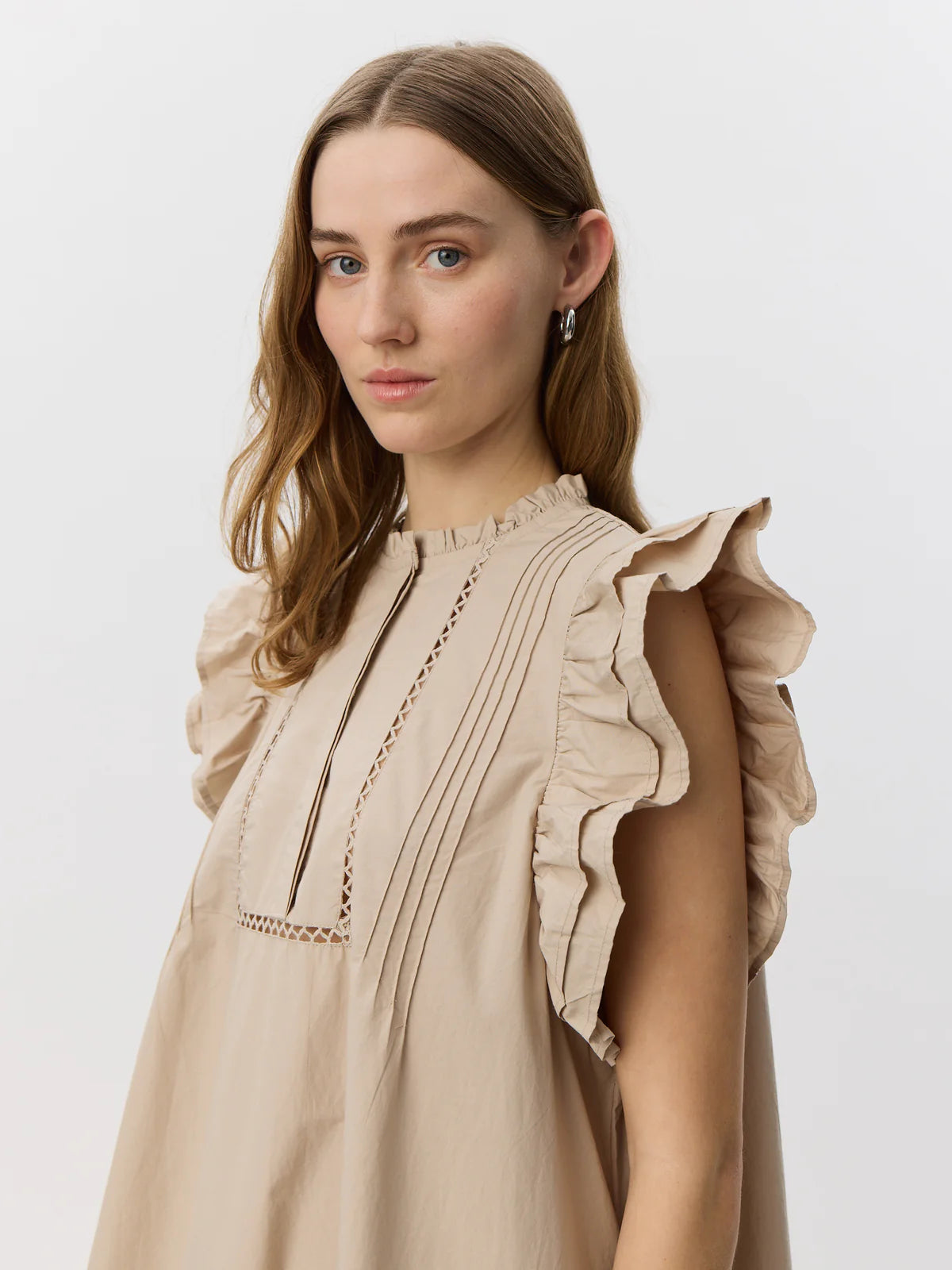 Sofie Schnoor S262147 Otania frill cotton dress gray