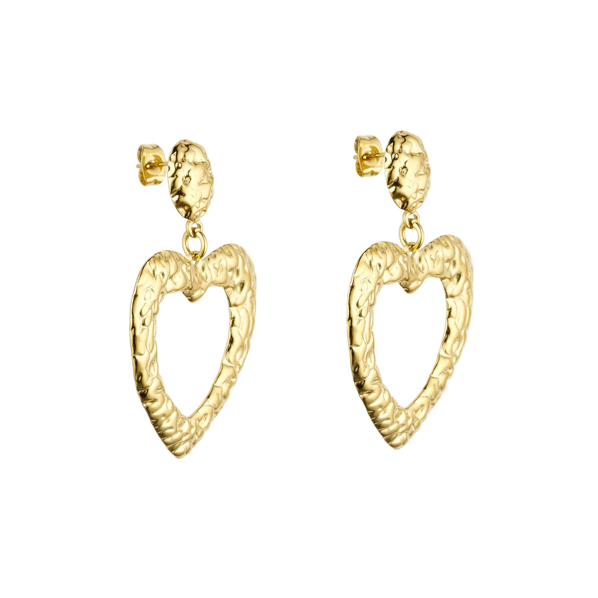 WOLFF jewelry 1202 Rustic heart hoops G