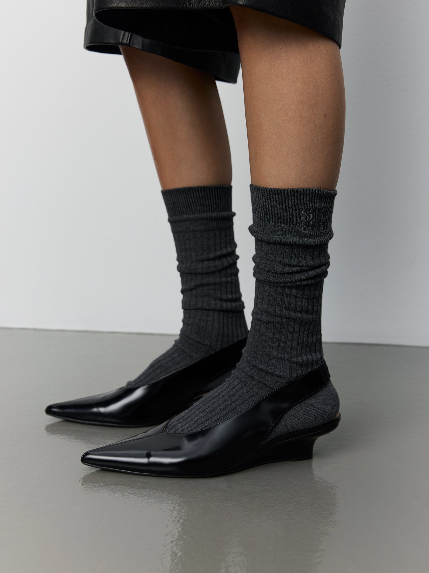 Sofie Schnoor SNOS937 Beatha knee sock x 2 d grey melange
