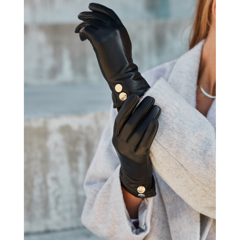 Depeche 14892 gloves buttons black gold