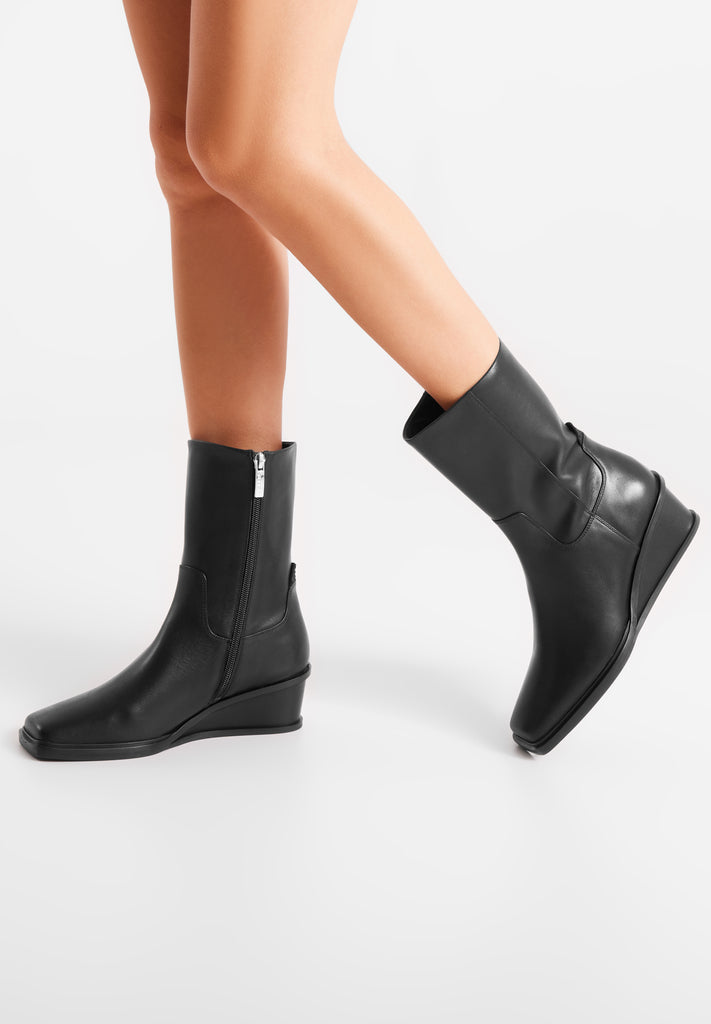 Woden WS184 Ann leather støvle black