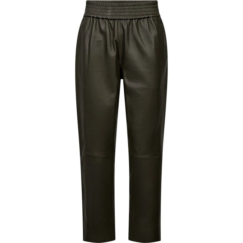 Depeche 50646 Belle leather pants dark khaki
