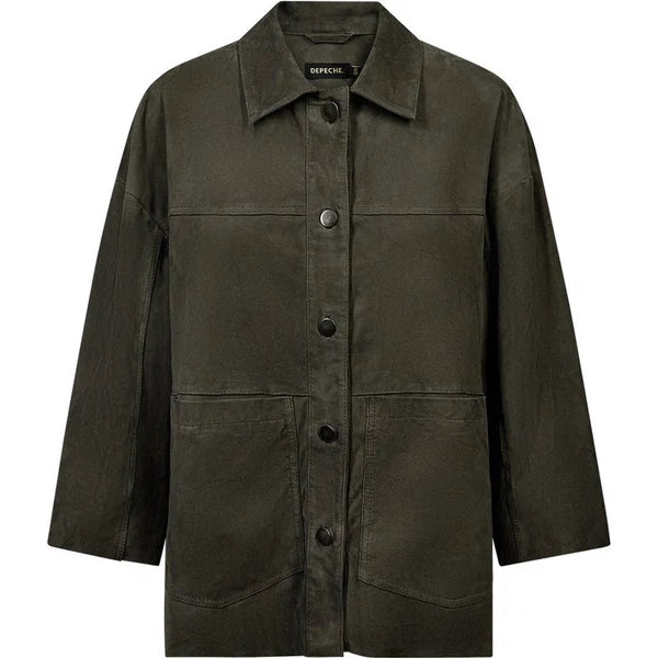 Depeche 51426 tonja oversize shirt suede khaki